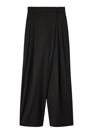 Calendered wool mid waist buks Black W0799 Ganni 